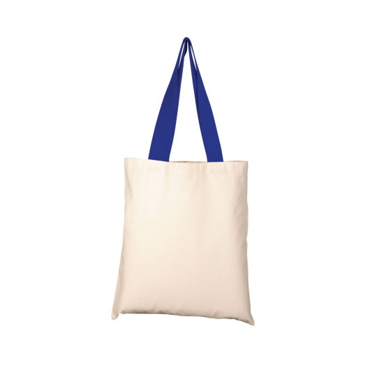 Coloured Handle Cotton Totes dark blue